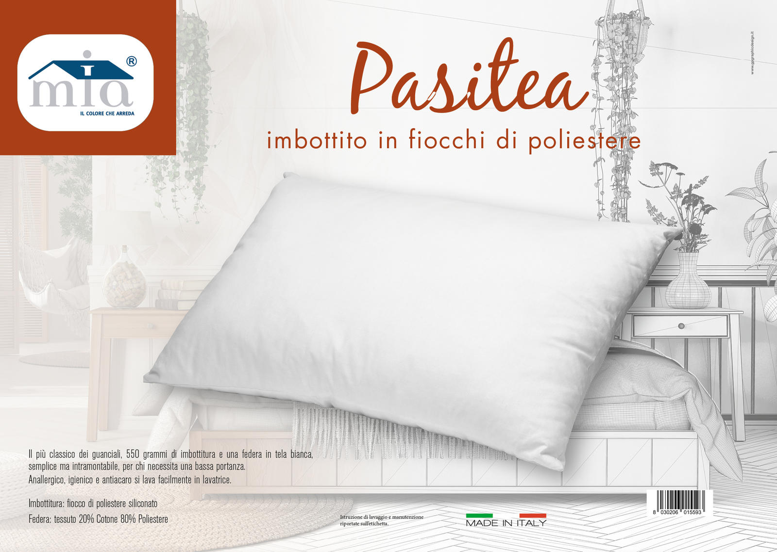 GUANCIALE PASITEA 45X75 Tellini S.r.l. Ingrosso Abbigliamento